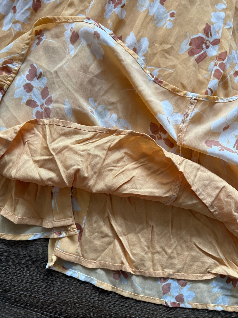 Abercrombie & Fitch Midi Yellow Floral Buttoned Tie Dress - Picture 8 of 8